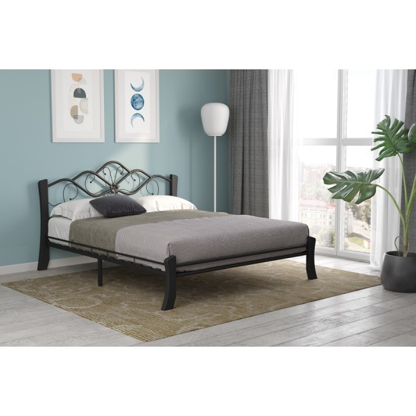 Кровать металлическая Антея чёрная 42.50 (Олмеко) в ЛНР, Луганске